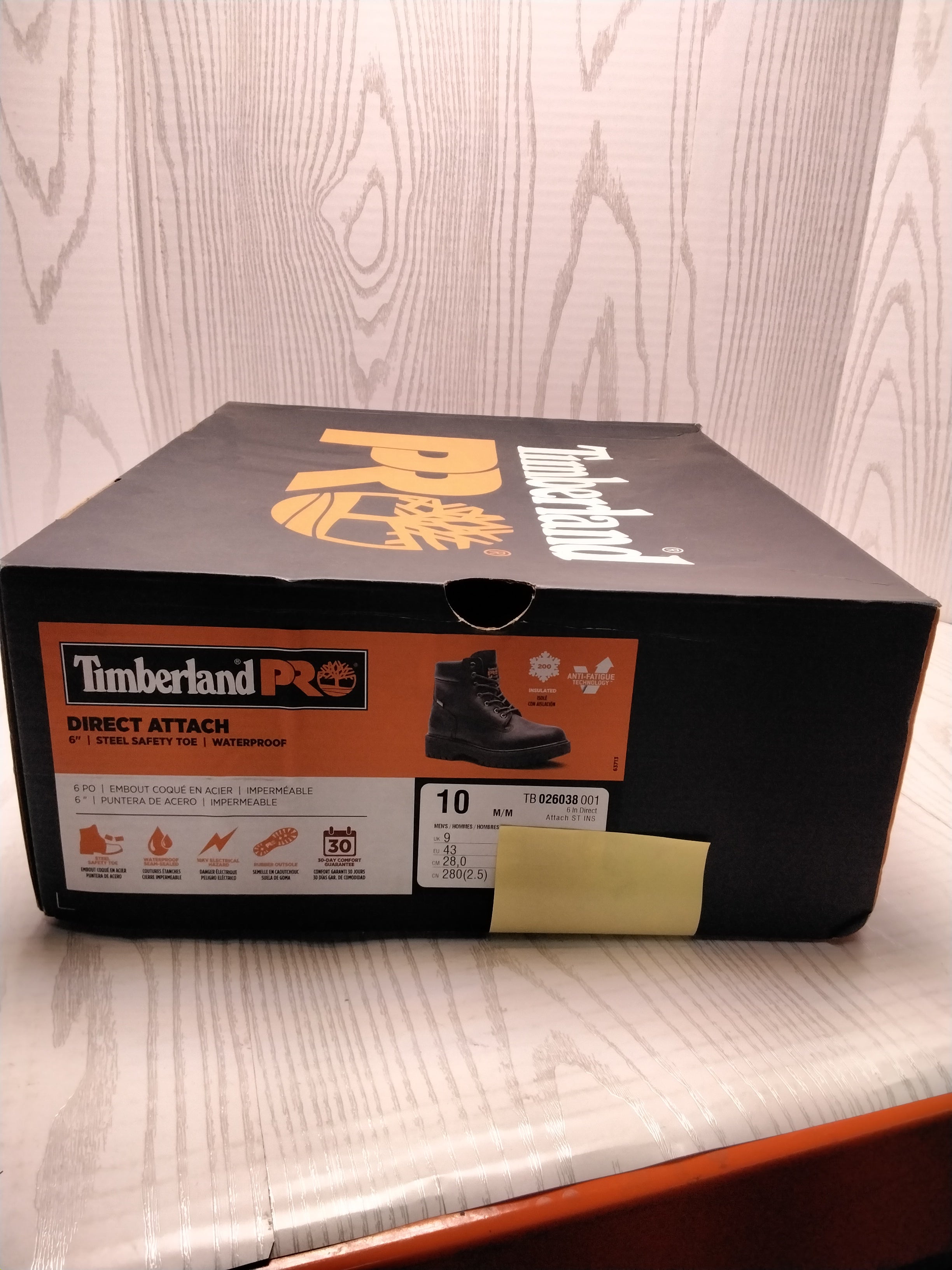 Timberland PRO Men's Direct Attach 6" Steel Safety Toe Waterproof Boot, SZ10 (7892021543150)